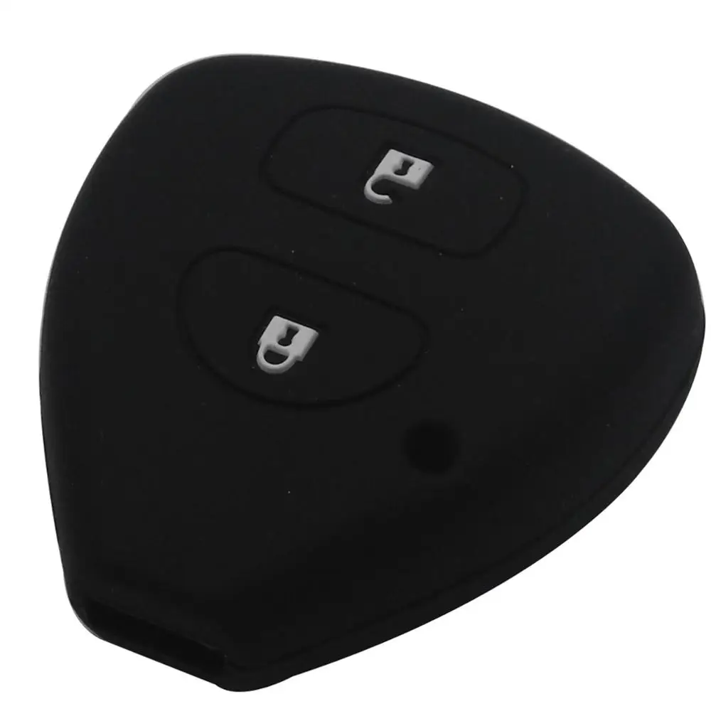 black 2 кнопки силиконовый чехол для ключей чехол для TOYOTA Corolla Hilux Vitz Rav4 Aqua Camry - Цвет: black