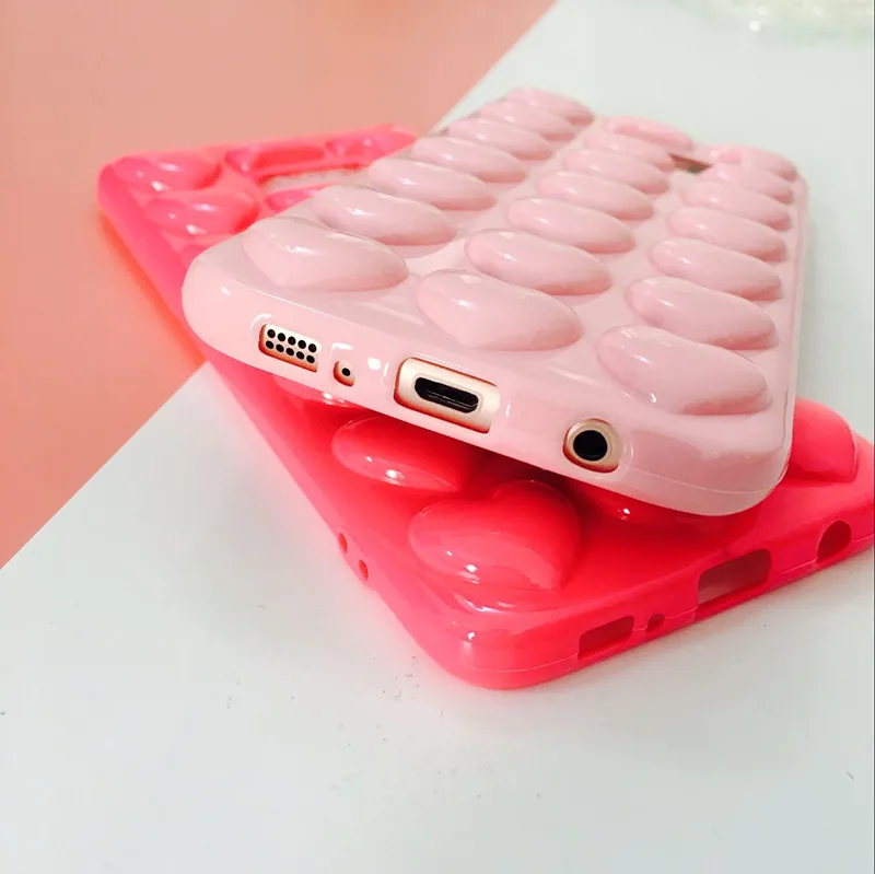Милый милый силиконовый чехол для телефона Samsung Galaxy S7 edge/ мягкий с 3D сердечком и