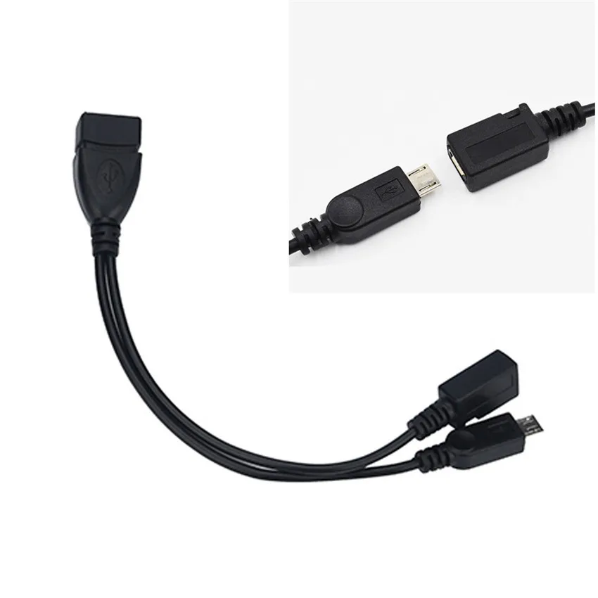 USB кабель хост OTG адаптер сплиттер Горячая мощность разъем микро штекер + гнездо