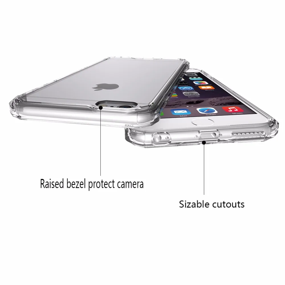 for iphone 6s case 6 Plus Anti knock Clear Protective Case X Coque Shockproof Hard back cover 7 8 |
