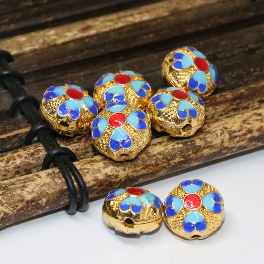 Модные китайские Подвески 12 мм бусины разделители из перегородчатой смолы