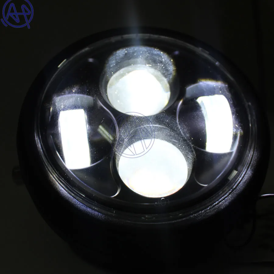 Винтажная мотоциклетная Белая светодиодная фара 6 3 дюйма в стиле ретро