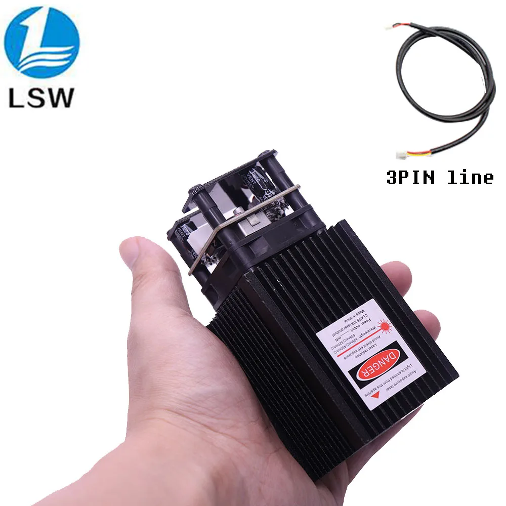 

7W/10W Laser Head Engraving Module 450nm Blue Light Marking Engraver With TTL Modulation DIY Wood Marking For Engraver