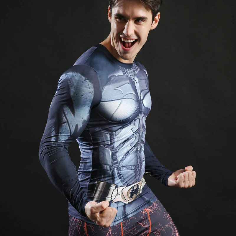Компрессионная футболка с Бэтменом топы супергероев 3d футболки для фитнеса