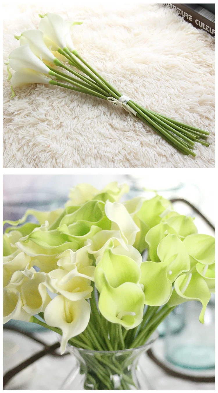 6PCArtificial PUCalla с свадебным украшением, букеты для дома, Осеннее украшение, искусственные растения, роскошный Декор для дома