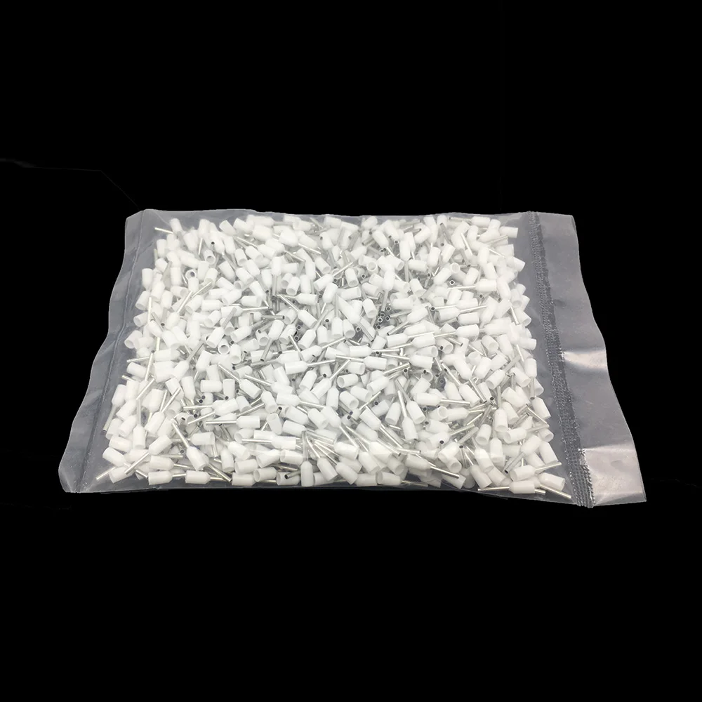 White 100pcs 100 шт. E0508 E7508 E1008 E1508 E0308 электрические клеммы трубчатые изолированные концевые клеммы кабель провода разъемы - Цвет: White 100pcs