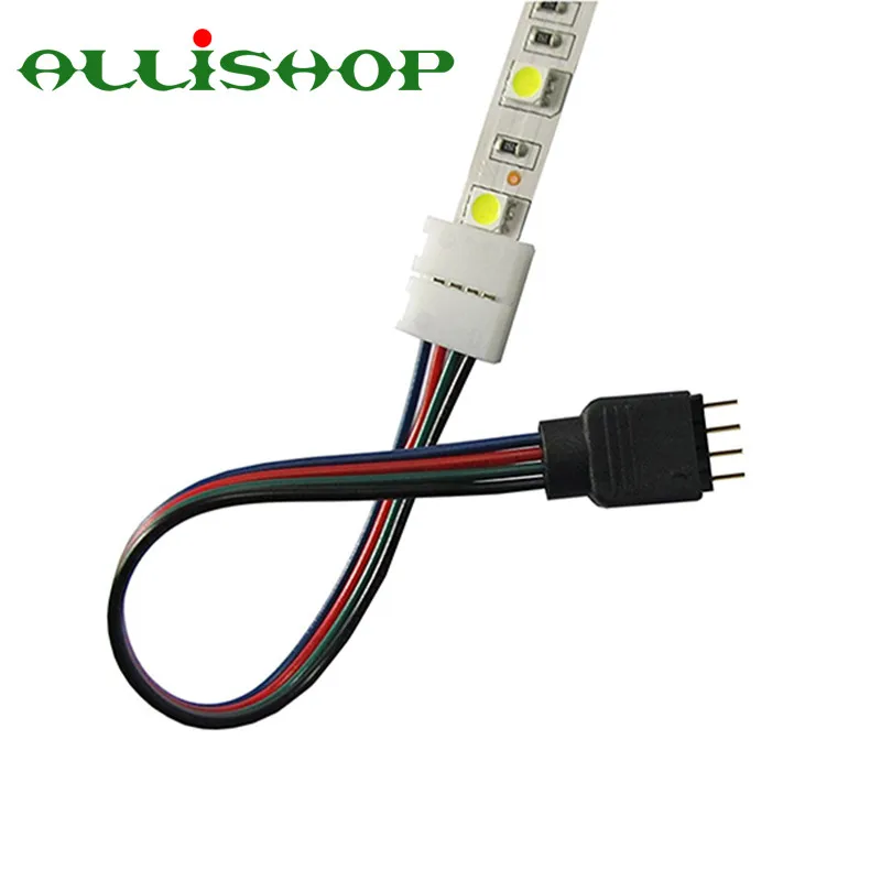 

200Pcs 10mm 4 Pin RGB LED Strip Connector Solderless PCB board with Male Connector For SMD 5050 3828 2835 LED Strip Light