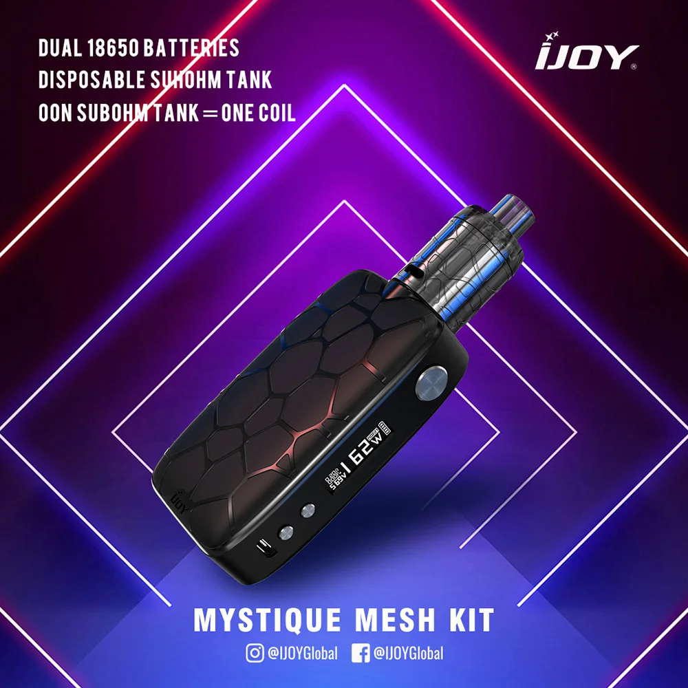 Original 162W IJOY Mystique TC Kit with Mesh Tank 2ml/3ml &amp Advanced IWEPAL Chipset No 18650 Battery VS Captain PD1865 | Электроника