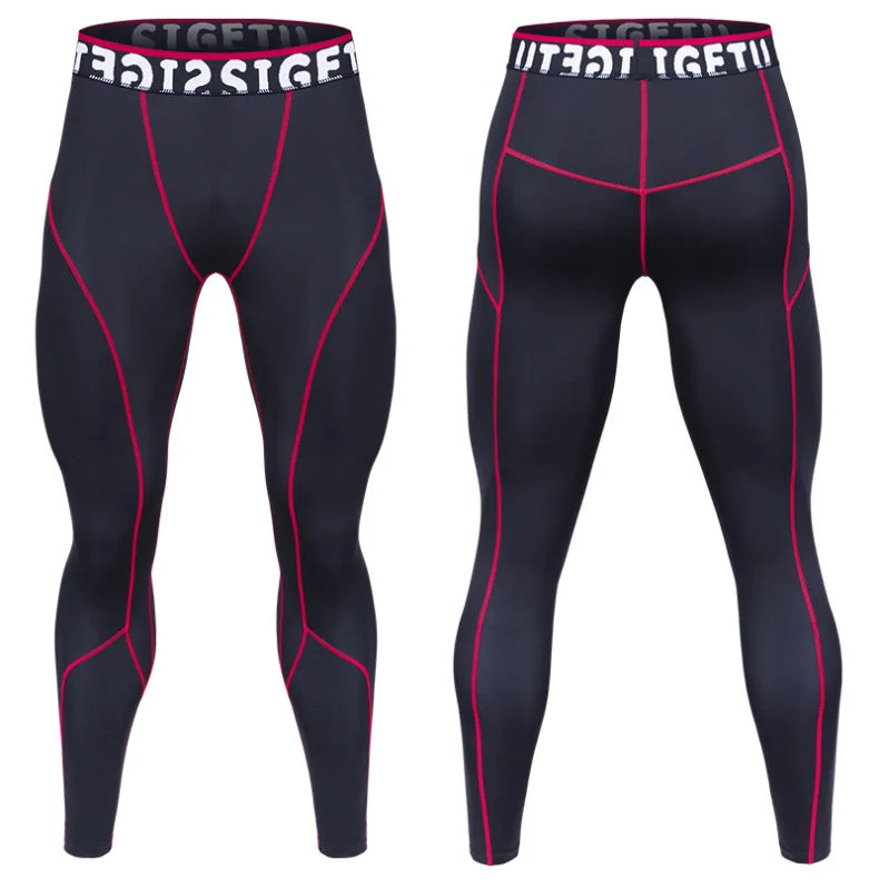 Pants 01 Сжатия Спорт Йога облегающие брюки новинка года высокие эластичные быстросохнущая футбольные штаны Для мужчин Фитнес работает Леггинсы Плюс Размеры - Цвет: Pants 01