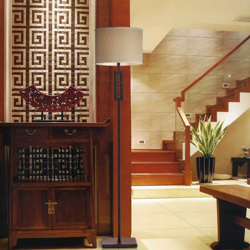Austrian fruit shipping new Chinese minimalist living room floor lamp wrought iron modern Chinese-style shade cloth ve | Освещение