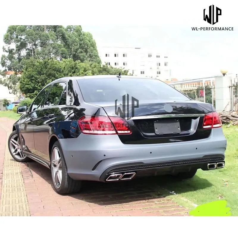 W212 E63 FRP Неокрашенный Комплект кузова переднего бампера заднего бампера боковые юбки для Mercedes-Benz W212 E300 AMG стиль 14-16