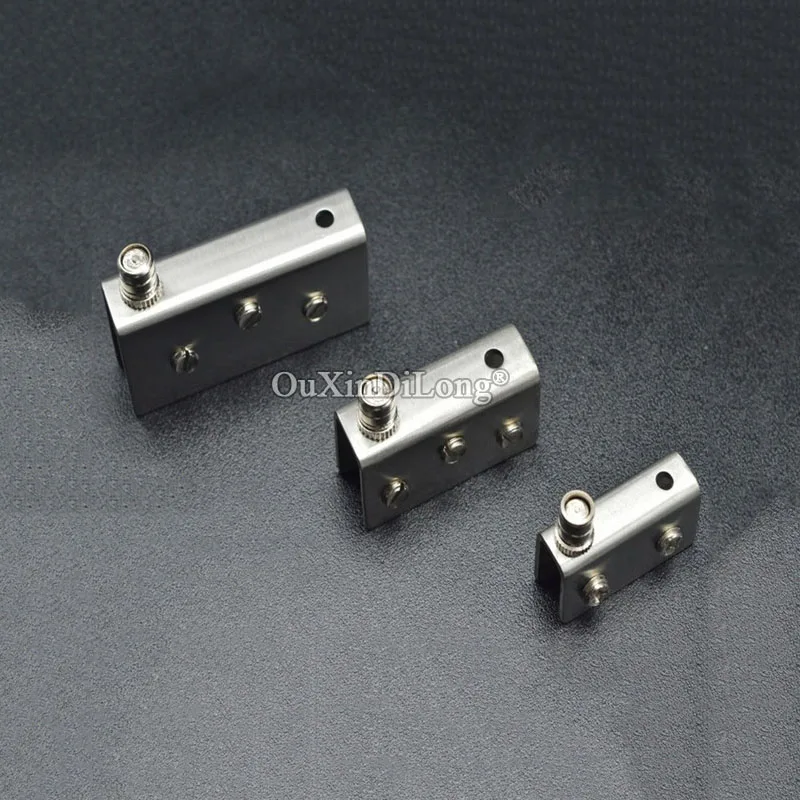 Free Shipping 2Pairs Stainless Steel hinge Glass Door Pivot Hinges Clamp Clip Stainless Steel For 5-12mm Glass Door CP504