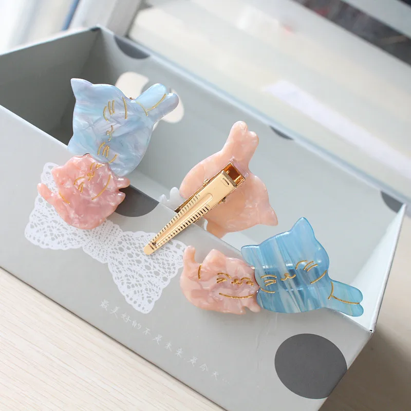 Взрослых заклинание кошка Hairpins20pcs мультфильм кошка дети заколки для волос женские головные уборы милые девушки Ацетатный лист заколки для волос
