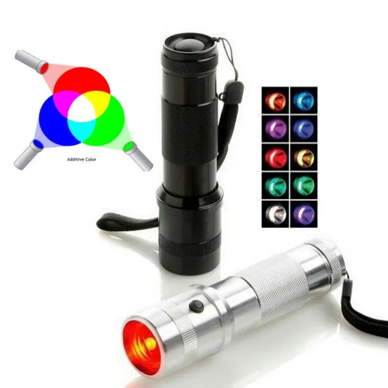 Цвет блеск меняющийся светодиодный сигнальный фонарик RGB 3 Вт алюминиевый сплав