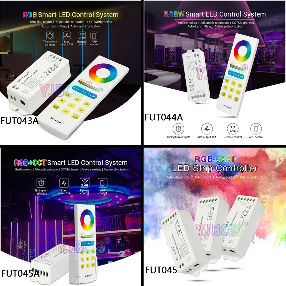 Smart RGB/RGBW/RGB+CCT LED Strip Controller/System DC 12V~24V;2.4G Wireless Panel Remote Controller;can wifi/APP/voice control