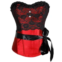 sexy women steampunk gothic plus size corsets floral lace strappy boned overbust bustier waist cincher body shaper corselet
