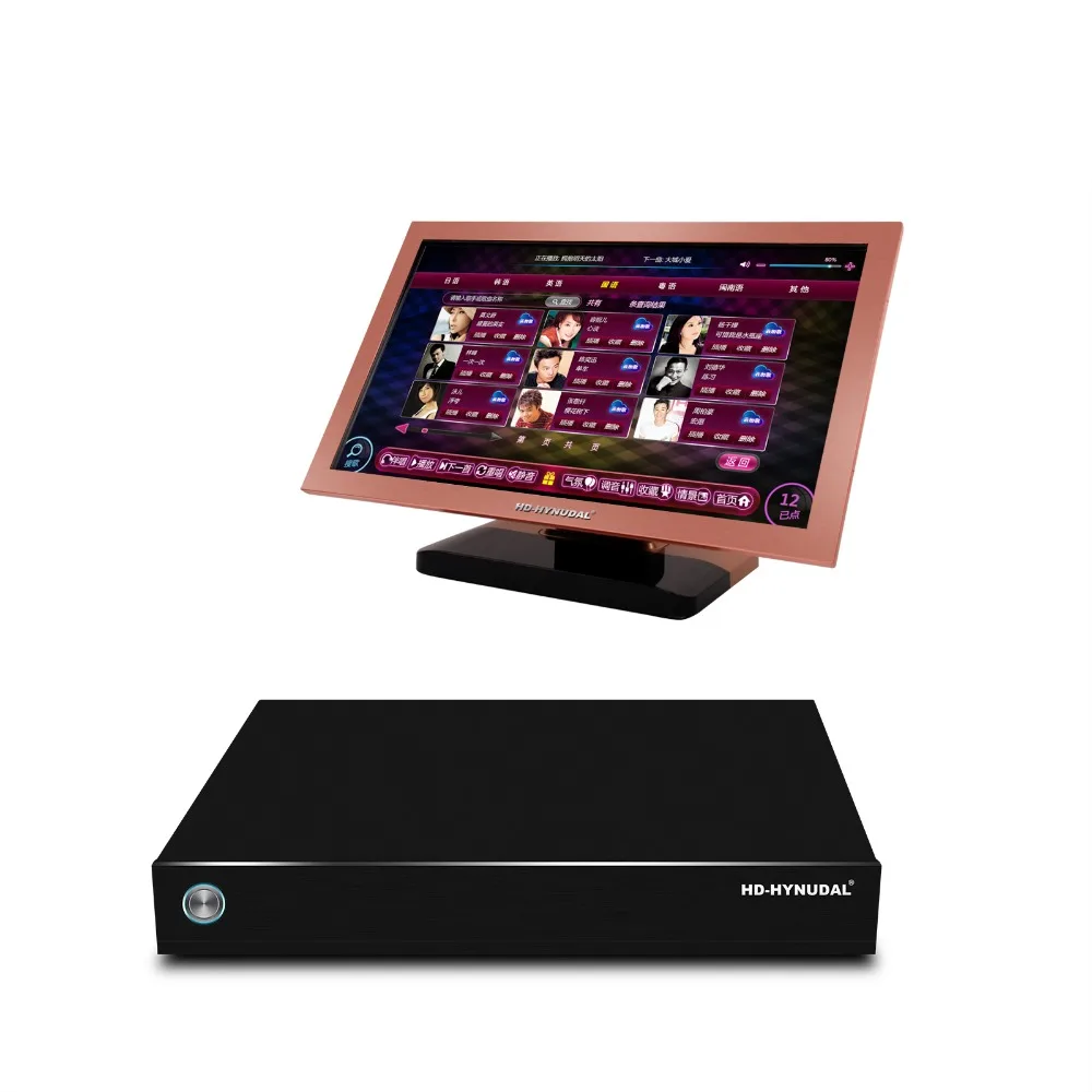 HD HYNUDAL профессиональная караоке машина для HDD домашний KTV плеер 4 ТБ с 80K песнями 21 5