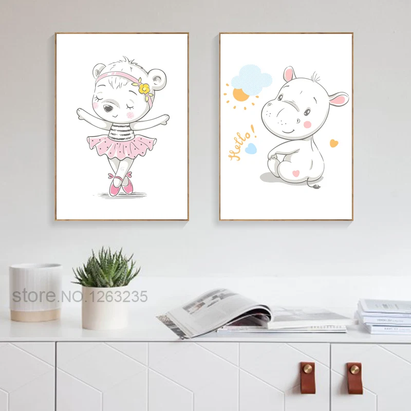 Куадрос Decoracion Infantil стены Книги по искусству холст картины девчушки номер Декор