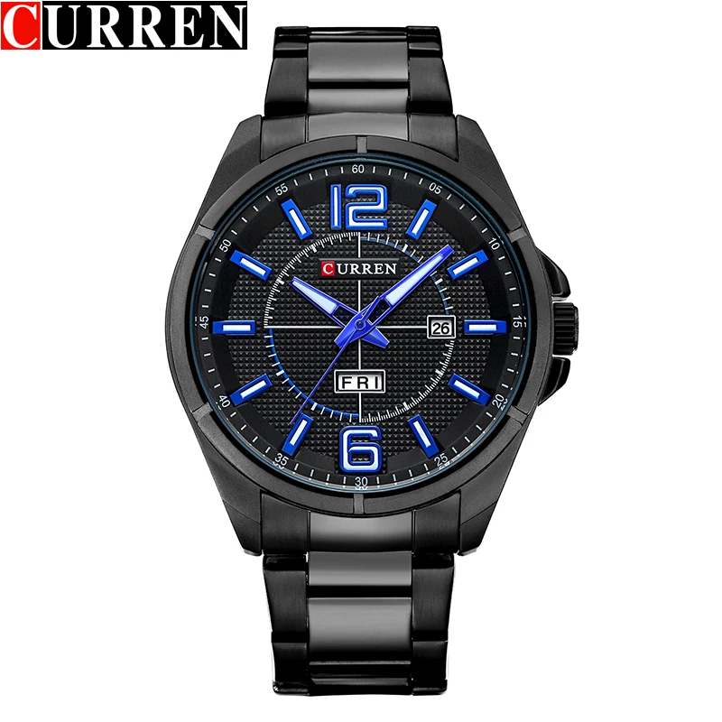 Relogio Masculino CURREN Часы мужские роскошные Брендовые часы из нержавеющей стали Мужские