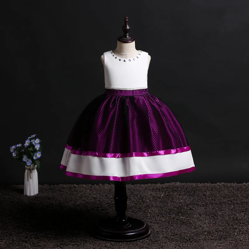 Новинка 2019 детское кружевное платье принцессы без рукавов для вечеринки в честь