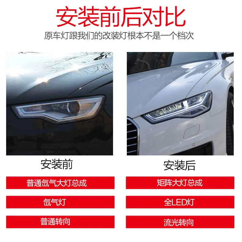 Doxa автомобильный Стайлинг для Audi A6 фары 2009-2012 2013- A6 светодиодный фонарь DRL Объектив Двойной Луч би-светодиодный объектив Автомобильная фара