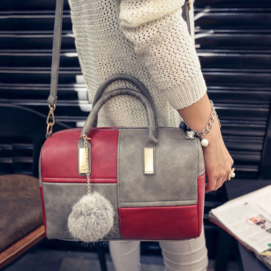 2018 Новый Портативный лоскутное Hasp Дамы Женская кожа плечо сумка Crossbody монета