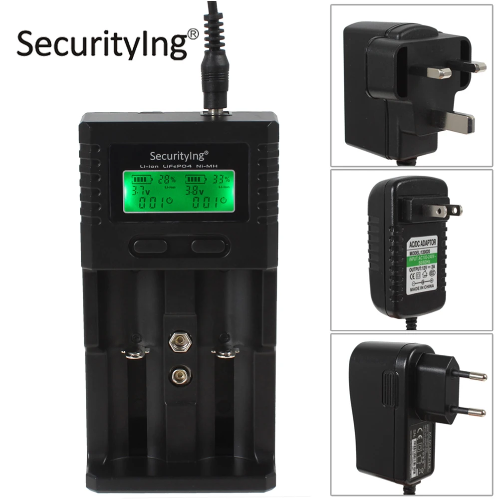 Смарт зарядное устройство с ЖК дисплеем и usb кабелем для литий ионных