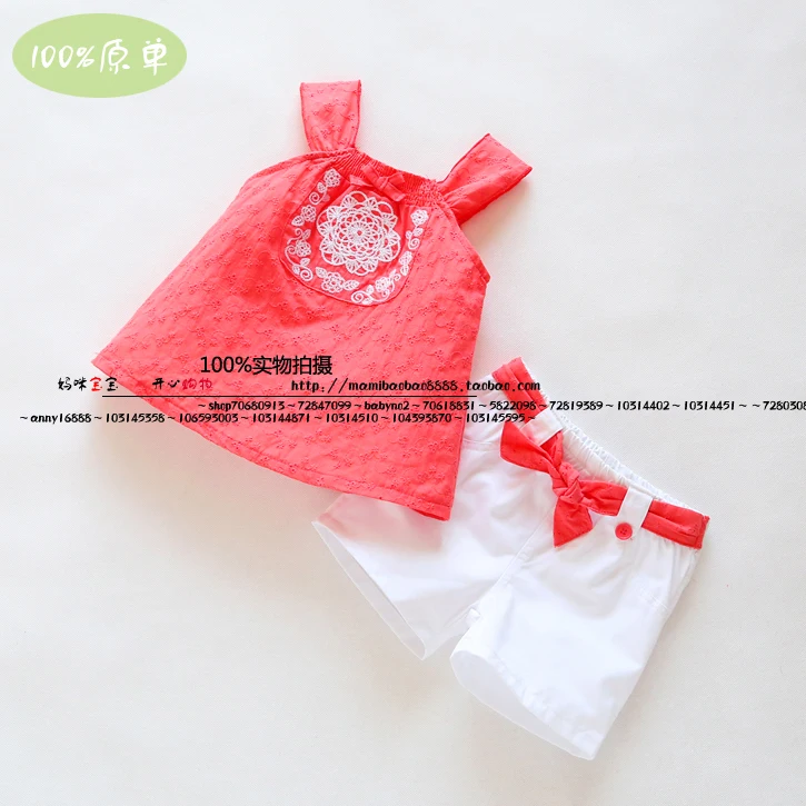 Комплекты летней одежды для девочек милый жилет без рукавов с выемкой маленьких