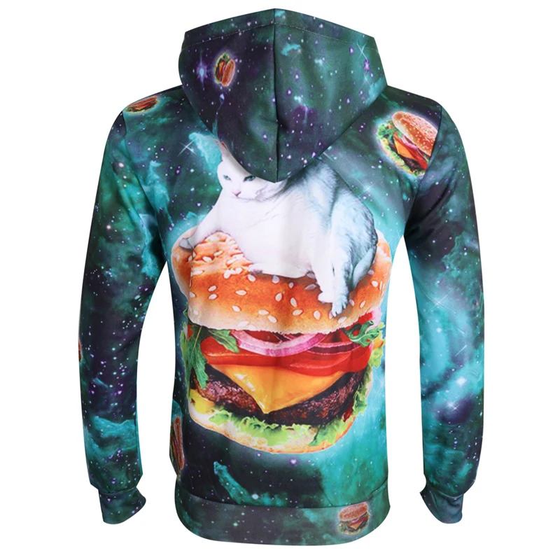 Толстовка с капюшоном для мужчин и женщин свитшот забавным 3D принтом Галактики