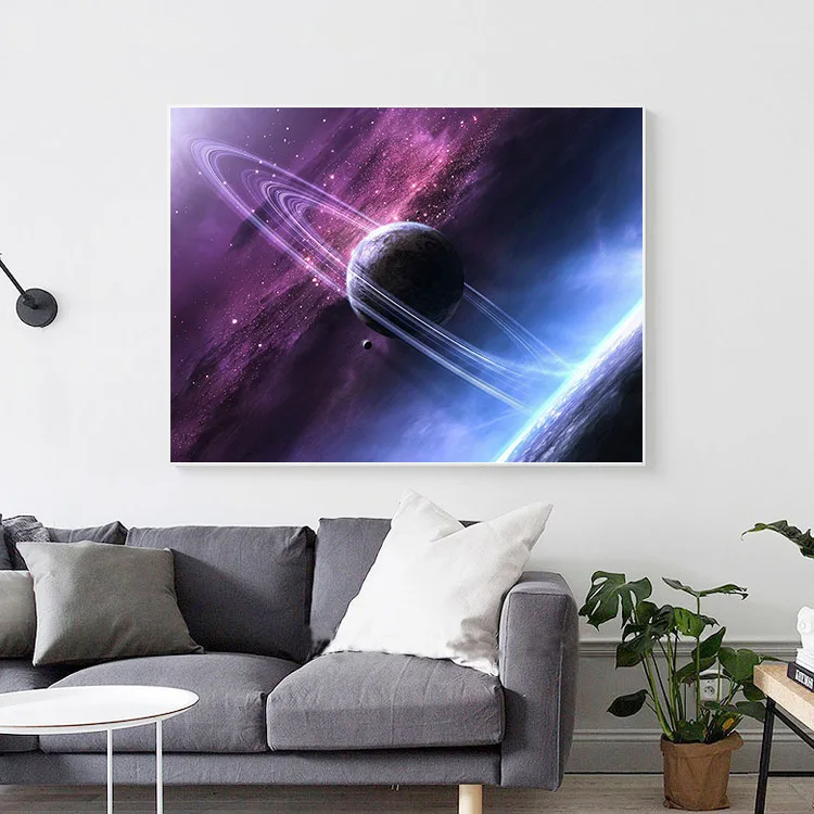 Алмазная картина в рамке квадратная вышивка планета алмазная Вселенная пейзаж