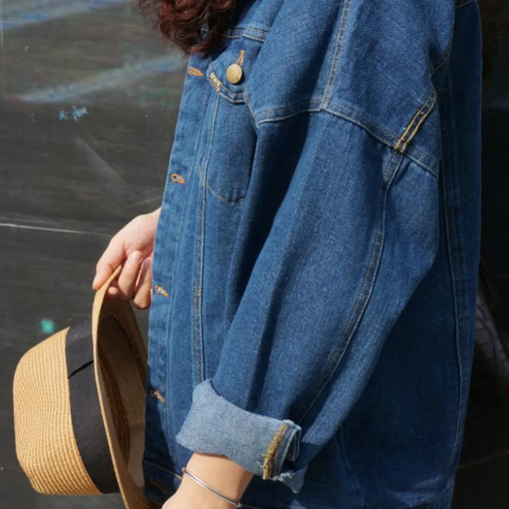 BF Wind Denim Jacket Women 2017 Oversize Jeans Coats and Jackets Loose Vintage Jean Overcoat Outerwear For Woman | Женская одежда