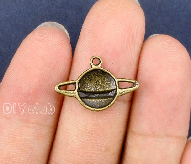 100pcs-Planet подвеска под бронзу старину Сатурн с кольцами 20x13мм | Украшения и