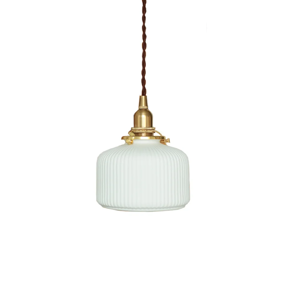Nordic modern minimalist single-head brass tea room restaurant living bar pleated lamps Japanese chandelier LL031651404 |