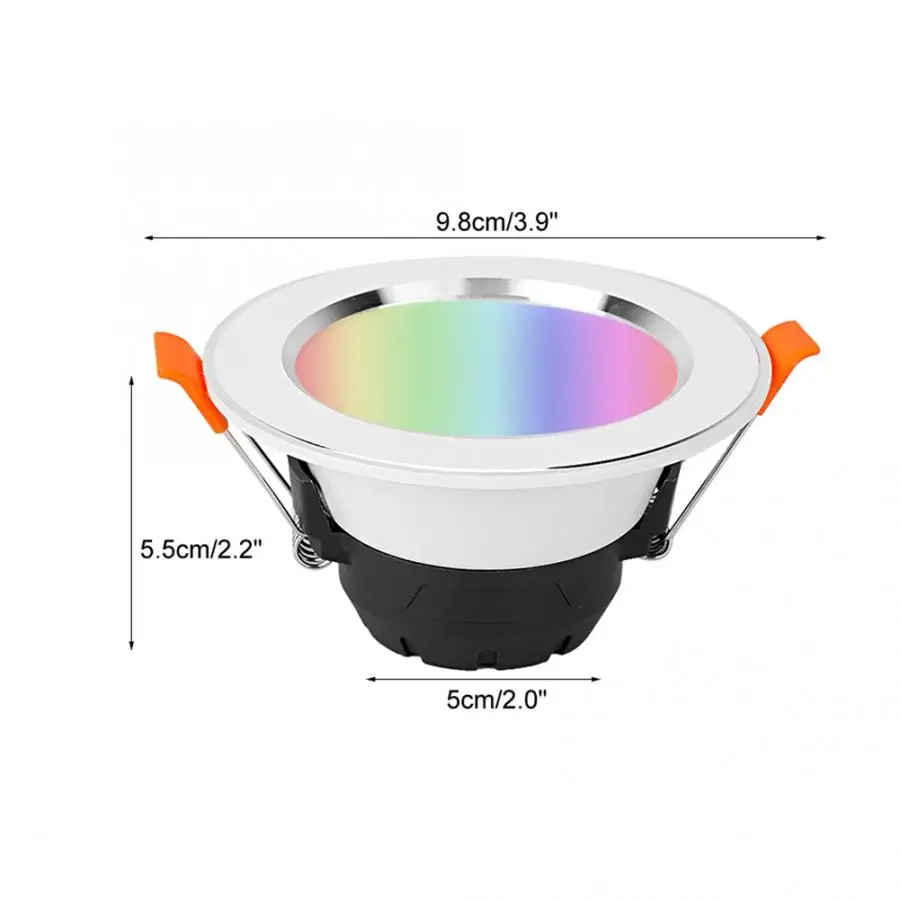 Интеллектуальный светильник 7 Вт RGB+ W Smart wifi светодиодный светильник голосовое приложение управление AC85-265V серебряное кольцо
