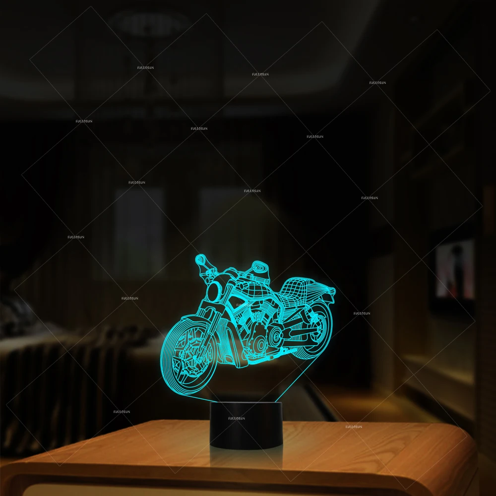 Автомобиль наркомании 3D мотоциклетные дизайн светодиодный ночник 7 видов цветов
