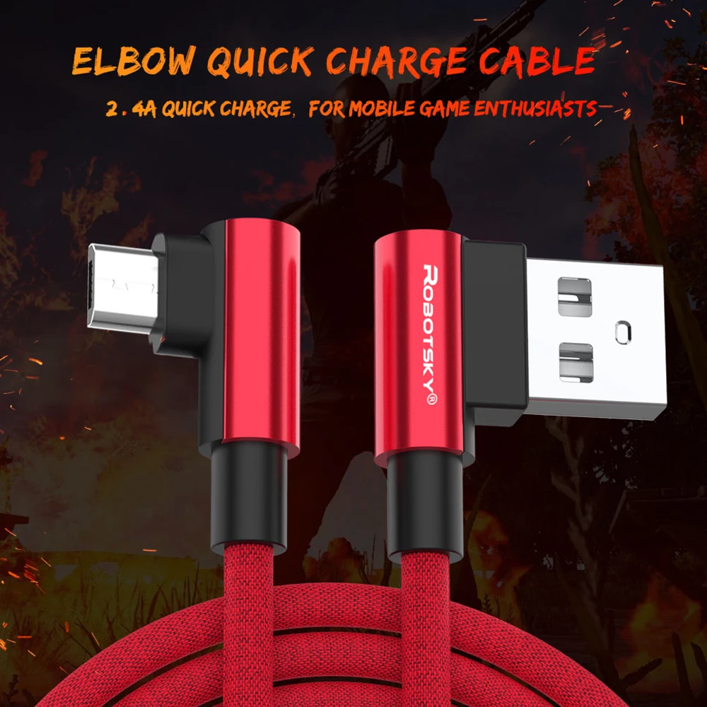 Кабель Micro usb для быстрой зарядки зарядное устройство с на 90 градусов Шнур micro