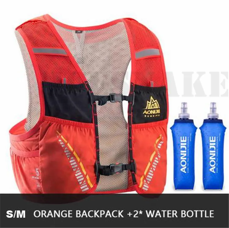 SM Orange 2 Bottle AONIJIE 5L гидратационный рюкзак, сумка, жилет, марафон, Велоспорт, скалолазание, водный рюкзак, жгут, водный Пузырь, бег, гонки - Цвет: SM Orange 2 Bottle
