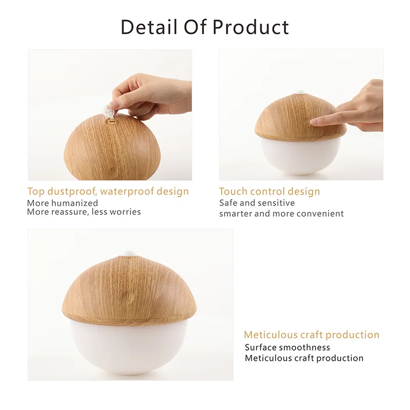 GX. Diffuser новая форма гайки USB Перезаряжаемый светодиодный ночник сенсорный для