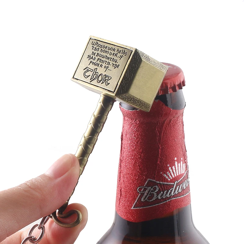Открывалка для бутылок Мстители 4 Тор молоток брелок с героями Marvel перчатки Темный мир ключ Finder Железный человек брелок ювелирные изделия