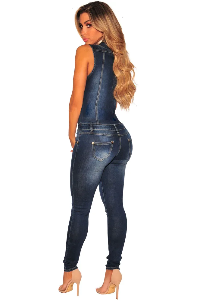 New Arrival Sexy Jeans Women hot sexi pic Bodysuit Overalls Rompers Girls Pants Ladies Jumpsuit slim feminino onesie 424 | Женская