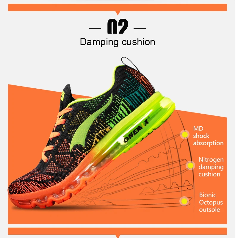Onemix Air Cushion Men Running Shoes Breathable Mesh Male Sport Sneaker Light Athletic Shoes zapatillas Trainers Jogging Shoes