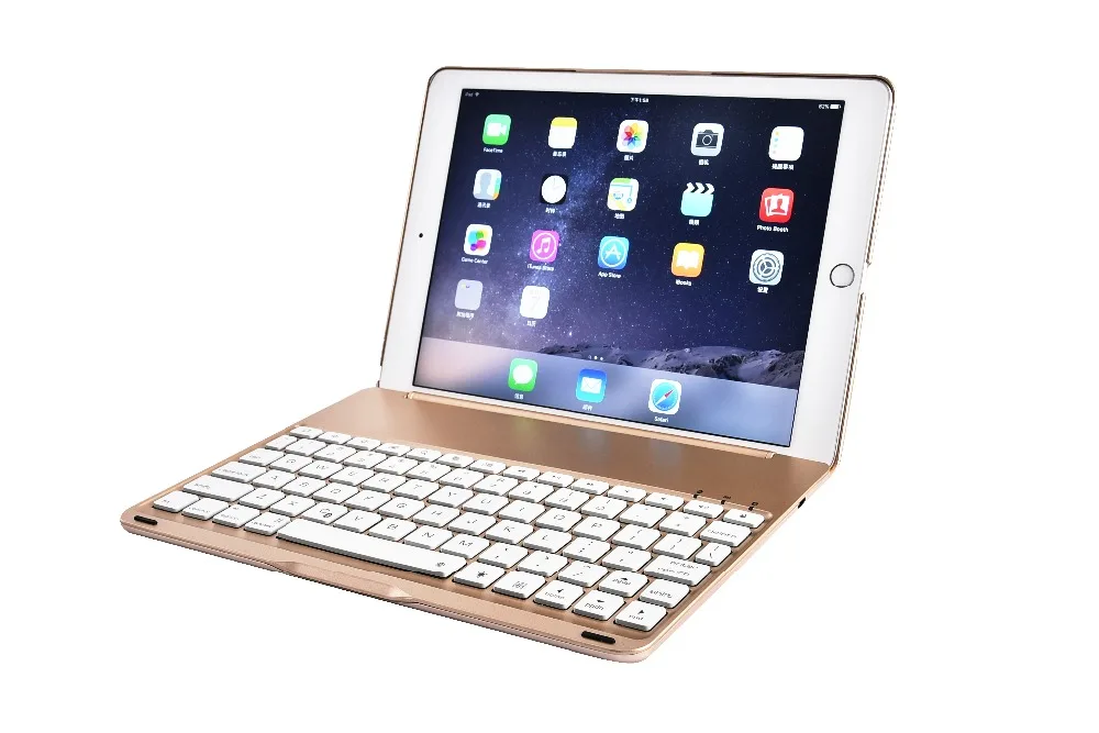 7 Цвета подсветкой светильник Беспроводной Bluetooth клавиатура чехол Обложка для iPad