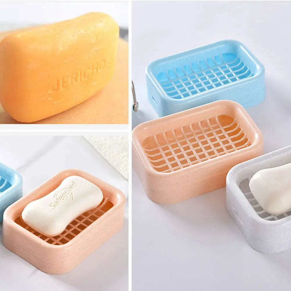 Plastic soap holder with drain bathroom accessory sink sponge drainage dish box | Дом и сад