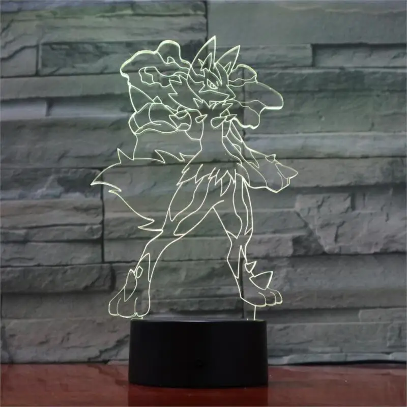 Q 3d лампы Pokemon Pikachu, 7 цветов, светодиодные Рождественские декоративные светильники для детской комнаты, сенсорный светодиодный usb-ночник для сна - Испускаемый цвет: Q