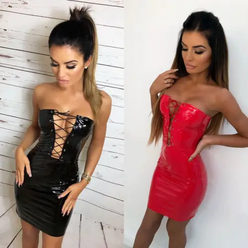 2018 новая стильная женская обувь Клубная одежда без бретелек из искусственной