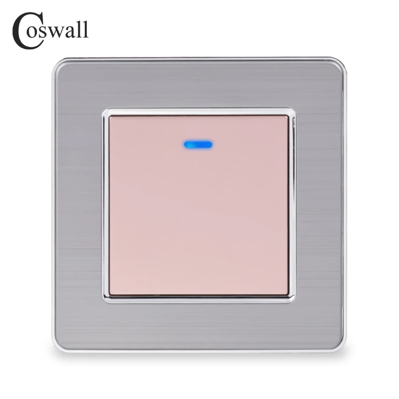 Панель из нержавеющей стали Coswall 1 клавиша светильник канал переключатель света