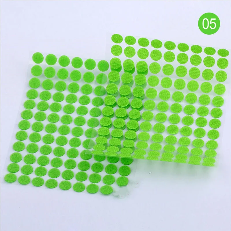 200 pairs green 200 пар 10 мм многоцветная клейкая крепежная лента точки липкий крючок и петля Волшебная наклейка двухсторонняя круглая прочная самоклеящаяся - Цвет: 200 pairs green
