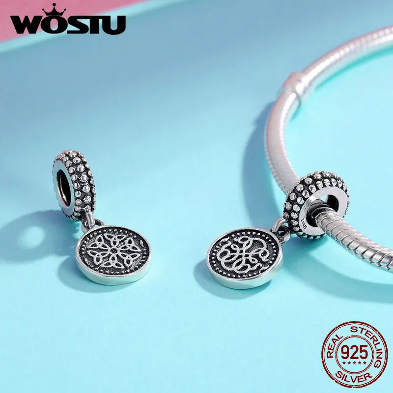 WOSTU Оригинал 100% 925 пробы Серебряные бусы символ жизни подходят к оригинальному