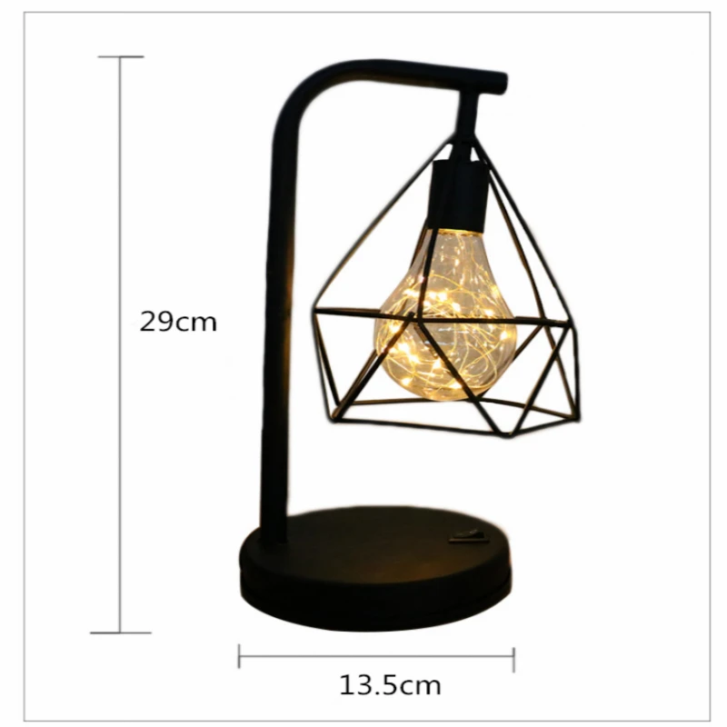 Современная светодиодная настольная лампа USB Красочный ночник E25 кованого железа