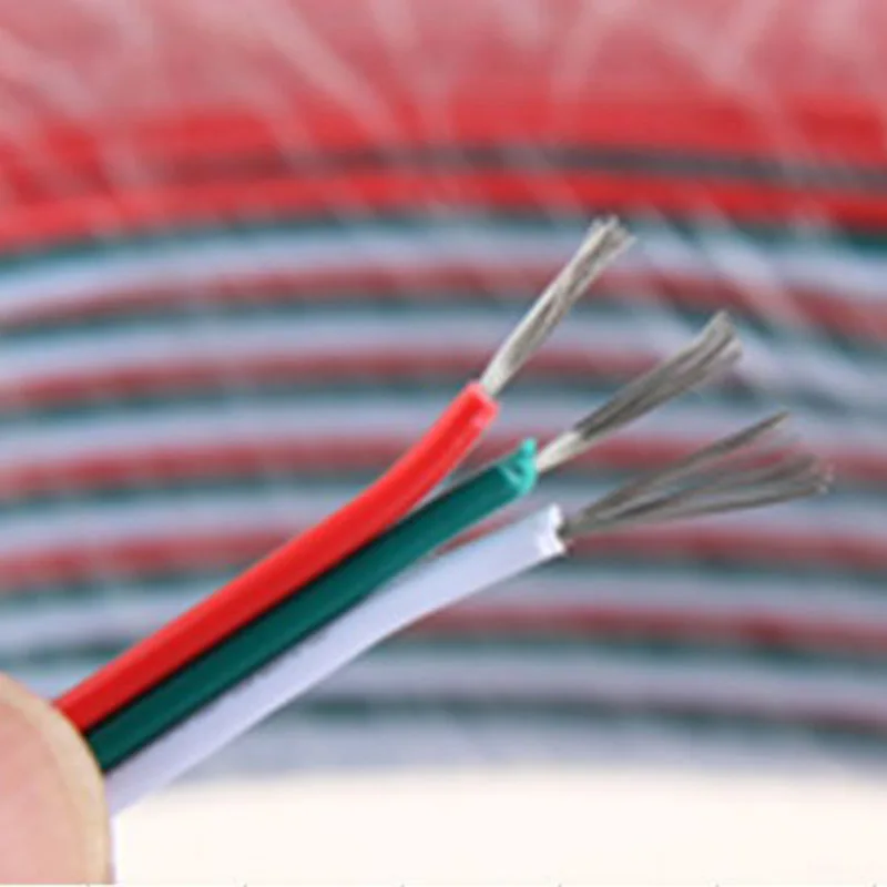 5 м/лот луженая медная проволока 22 AWG 3 pin RGB кабель ПВХ изолированный awg провод